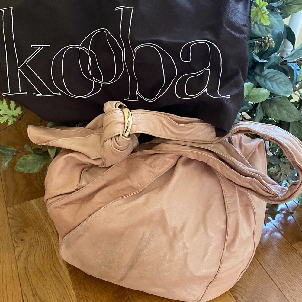 Kooba Blush Leather Tote with Knot Detail